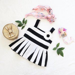 Janie and Jack Black and White Stripe Top